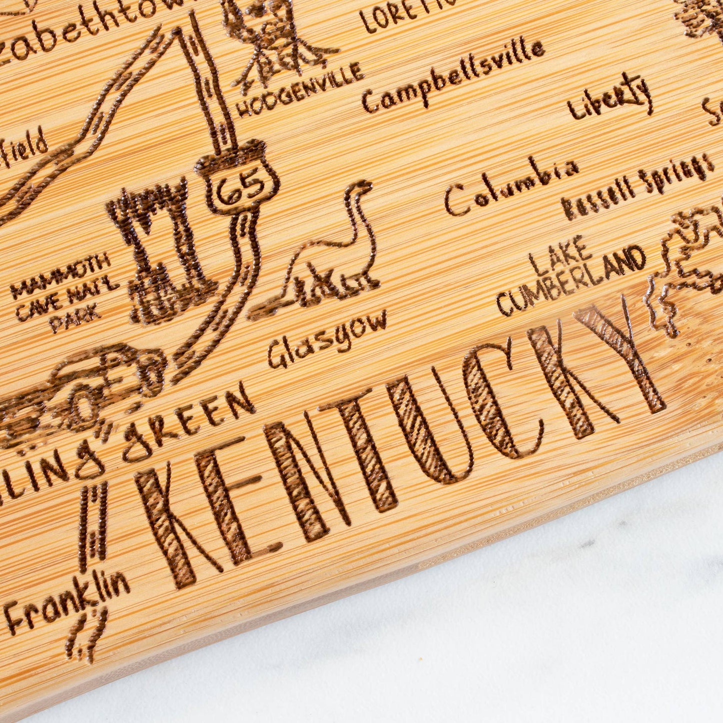 Destination Kentucky State-Shaped Serving & Cutting Board