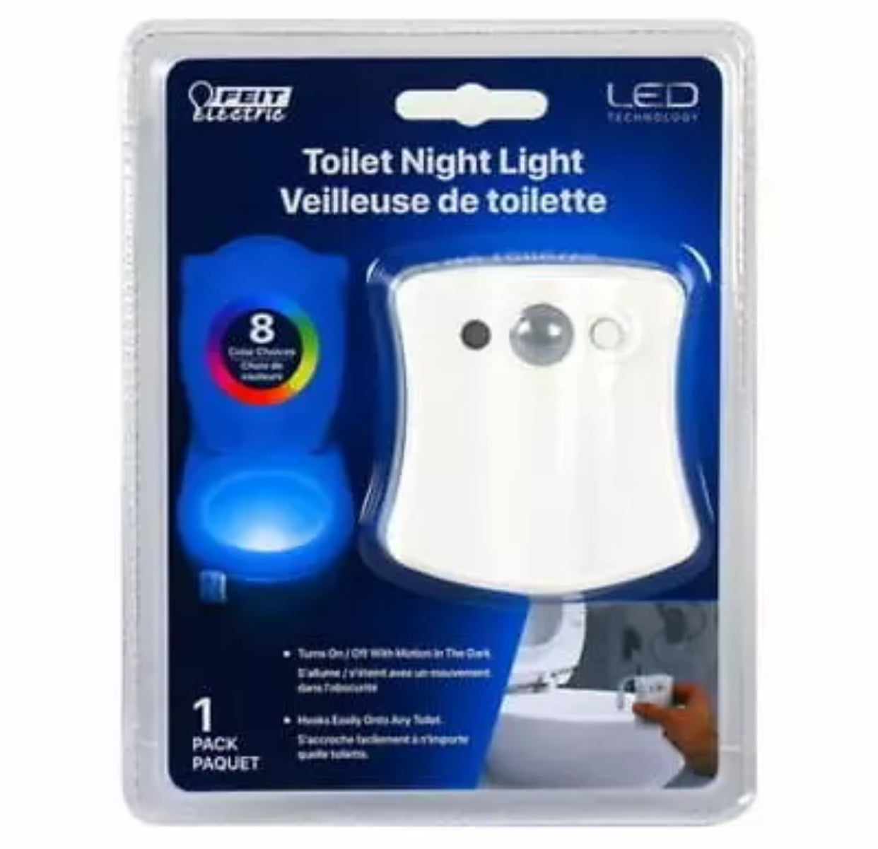 Feit Electric LED 8 Color Toilet Night Light