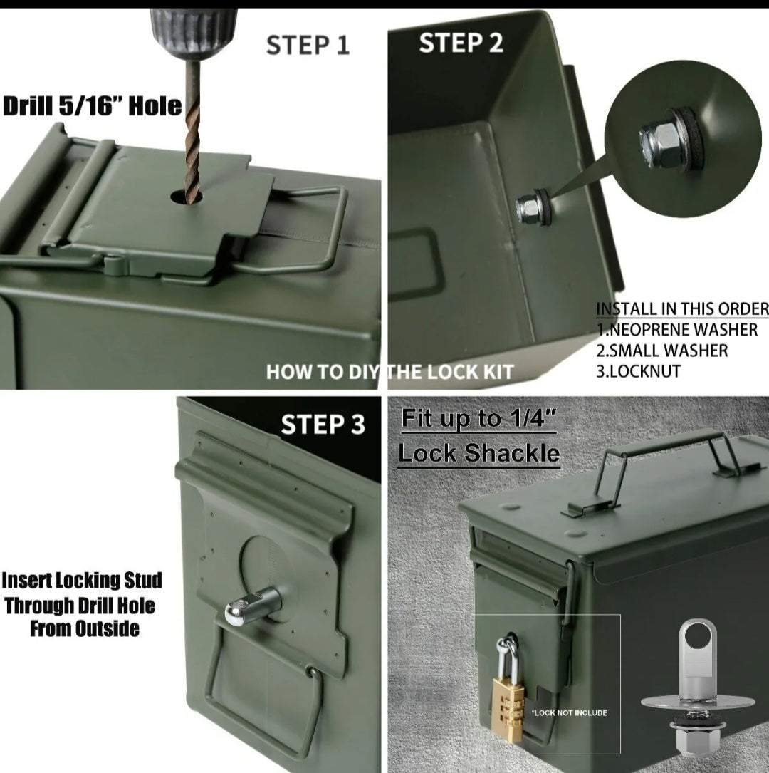 Ammo Can Locking Hardware Kit