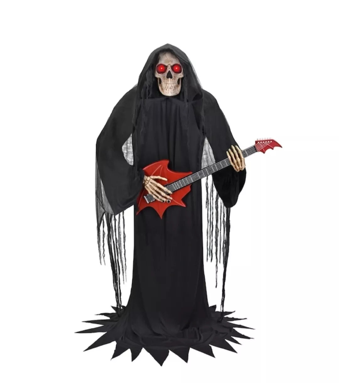 Haunted Living 6’ Animatronics Reaper with Guitar Halloween Prop Bluetooth